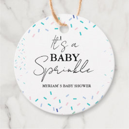 Minimalistisch Baby Sprinkles Babydusche Geschenkanhänger