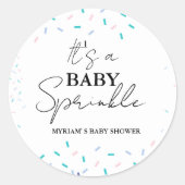 Minimalistisch Baby Sprinkles Babydusche Runder Aufkleber (Vorderseite)