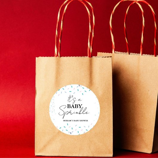 Minimalistisch Baby Sprinkles Babydusche Runder Aufkleber