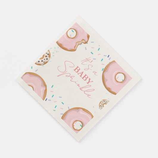 Minimalistisch Baby Sprinkles Babydusche Serviette (Ecke)