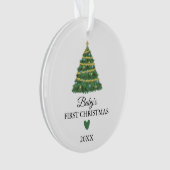 Minimalistisch Baby's First Christmas Foto Ornamen Ornament (Vorderseite)