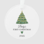 Minimalistisch Baby's First Christmas Foto Ornamen Ornament (Vorderseite)