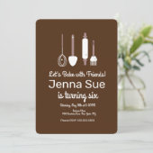 Minimalistisch Backparty Utensils Einladung (Stehend Vorderseite)