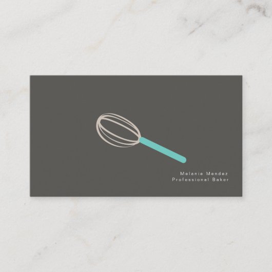 Minimalistisch Baker Cake Whisk Logo Bakery Visitenkarte (Vorderseite)