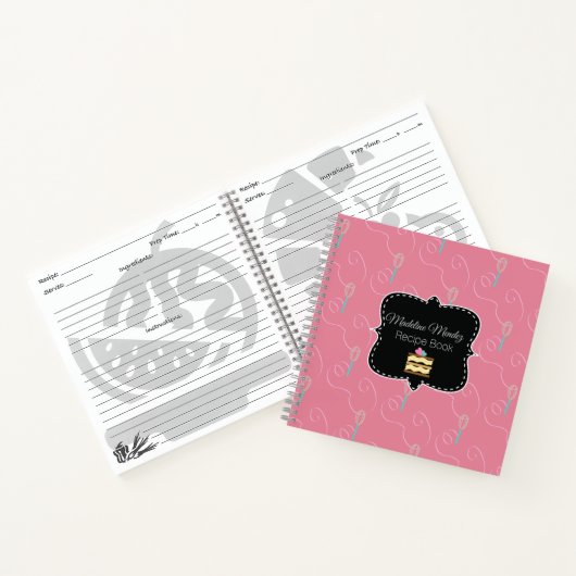 Minimalistisch Baker Wirbel Whisk Rezept Kochbuch Notizblock (Innenseite)