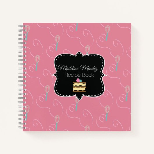 Minimalistisch Baker Wirbel Whisk Rezept Kochbuch Notizblock (Vorderseite)