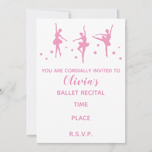 Minimalistisch, Ballett-Erwägungsgrund Einladung (Vorderseite)