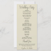 Minimalistisch Bamboo Brown Wedding Program (Rückseite)