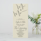 Minimalistisch Bamboo Brown Wedding Program (Stehend Vorderseite)