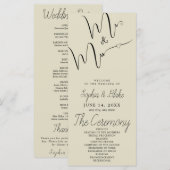 Minimalistisch Bamboo Brown Wedding Program (Vorne/Hinten)