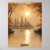 Minimalistisch Bangkok Skyline - Kunst in Thai Cit Poster (Vorne)