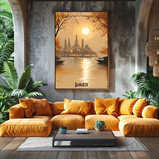 Minimalistisch Bangkok Skyline - Kunst in Thai Cit Poster