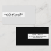 Minimalistisch / Bar Akzent (grau / schwarz) Visitenkarte (Vorne/Hinten)