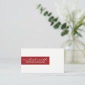 Minimalistisch / Bar Akzent (rot) Visitenkarte (Stehend Vorderseite)