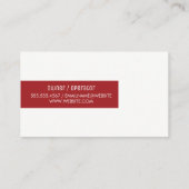 Minimalistisch / Bar Akzent (rot) Visitenkarte (Rückseite)