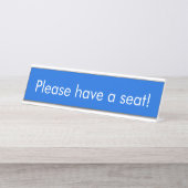 Minimalistisch, Basic "Bitte haben Sie Platz!" Schreibtischnamensplakette (Vorderseite )