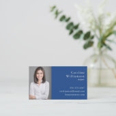 Minimalistisch Basic Cobalt Blue Beruflich Foto QR Visitenkarte (Stehend Vorderseite)