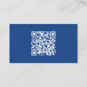 Minimalistisch Basic Cobalt Blue Beruflich Foto QR Visitenkarte (Rückseite)