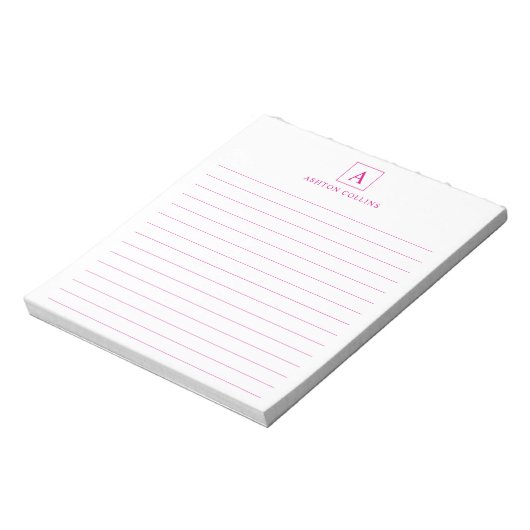 Minimalistisch Basic Magenta Notepad Notizblock (Rotiert)