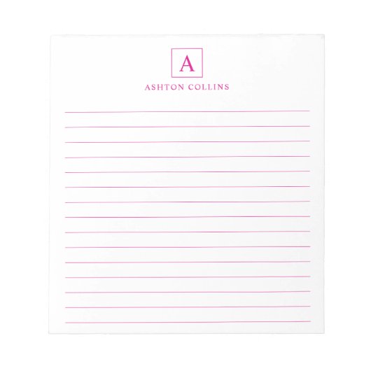 Minimalistisch Basic Magenta Notepad Notizblock (Vorderseite)