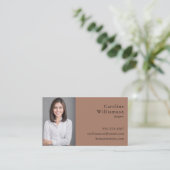 Minimalistisch Basic Mocha Brown Berufliches Foto Visitenkarte (Stehend Vorderseite)