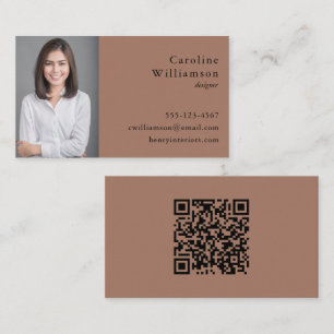 Minimalistisch Basic Mocha Brown Berufliches Foto  Visitenkarte