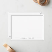 Minimalistisch Basic Personalize Black Stationery Mitteilungskarte (Vorderseite/Rückseite Beispiel)