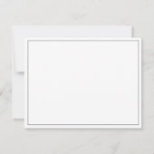 Minimalistisch Basic Personalize Black Stationery Mitteilungskarte (Rückseite)