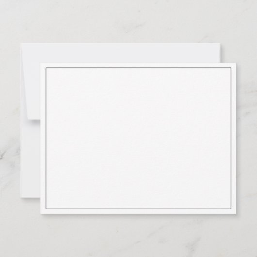 Minimalistisch Basic Personalize Black Stationery Mitteilungskarte (Rückseite)