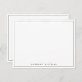 Minimalistisch Basic Personalize Black Stationery Mitteilungskarte (Vorne/Hinten)