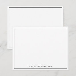 Minimalistisch Basic Personalize Black Stationery Mitteilungskarte