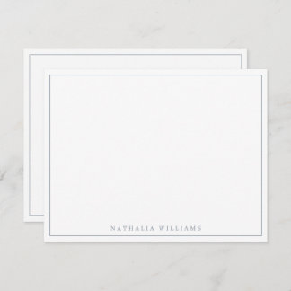 Minimalistisch Basic Personalize Dusty Blue Statio Mitteilungskarte