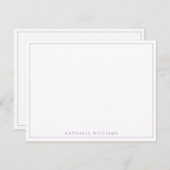Minimalistisch Basic Personalize Lavender Statione Mitteilungskarte (Vorne/Hinten)