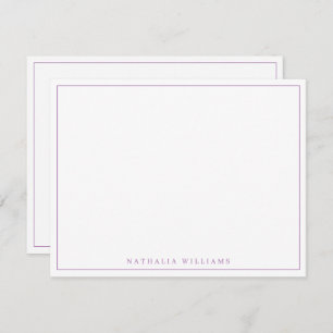 Minimalistisch Basic Personalize Lavender Statione Mitteilungskarte