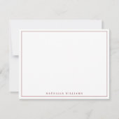 Minimalistisch Basic Personalize Maroon Stationery Mitteilungskarte (Vorderseite)