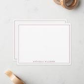 Minimalistisch Basic Personalize Maroon Stationery Mitteilungskarte (Vorderseite/Rückseite Beispiel)