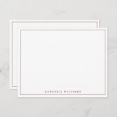 Minimalistisch Basic Personalize Maroon Stationery Mitteilungskarte (Vorne/Hinten)