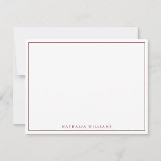 Minimalistisch Basic Personalize Maroon Stationery Mitteilungskarte