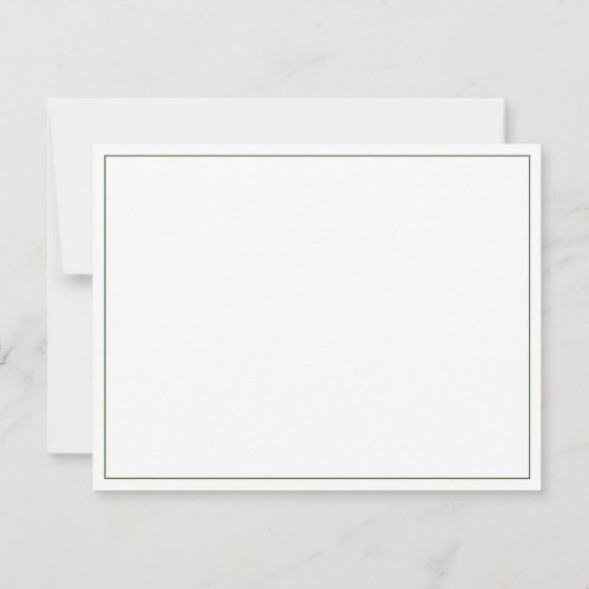 Minimalistisch Basic Personalize Moss Green Statio Mitteilungskarte (Rückseite)