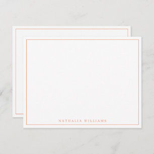 Minimalistisch Basic Personalize Orange Stationery Mitteilungskarte