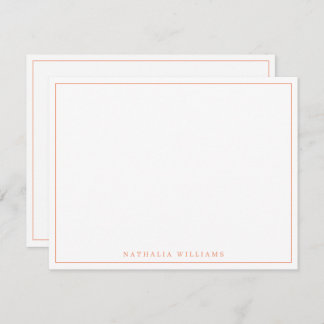 Minimalistisch Basic Personalize Orange Stationery Mitteilungskarte