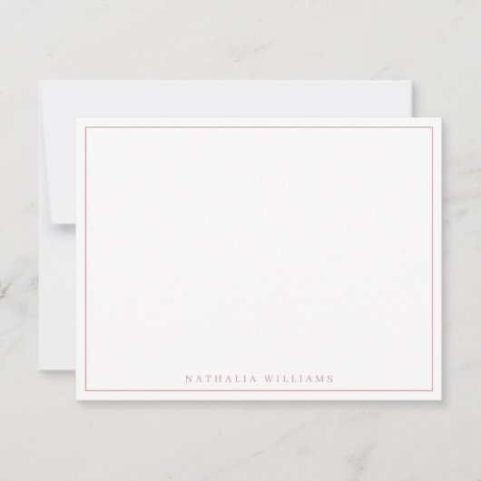 Minimalistisch Basic Personalize Rose Mauve Statio Mitteilungskarte (Vorderseite)