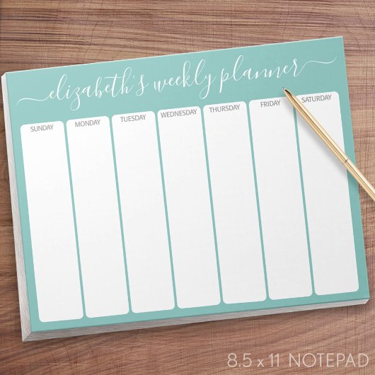 Minimalistisch Basic Weekly Planer Moderne Scripta Notizblock