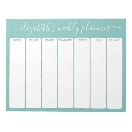 Minimalistisch Basic Weekly Planer Moderne Scripta Notizblock (Vorderseite)