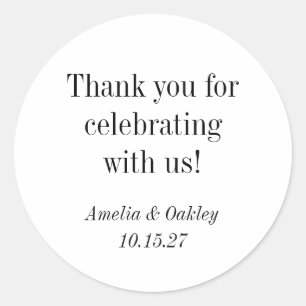 Minimalistisch Basic White Elegant Wedding Vielen Runder Aufkleber