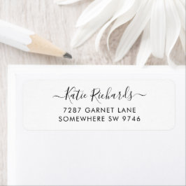 Minimalistisch Basic White Script-Label