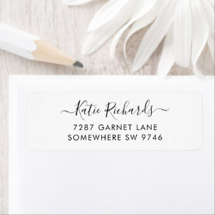 Minimalistisch Basic White Script-Label
