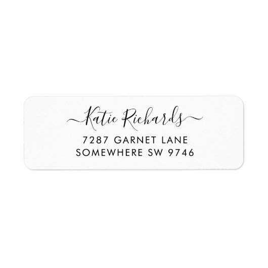 Minimalistisch Basic White Script-Label (Vorne)