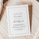 Minimalistisch Bat Mitzvah Einladung<br><div class="desc">Diese minimalistische Bat Mitzvah Einladung ist perfekt für eine einfache Fledermaus Mitzvah. Das moderne romantische Design besticht durch klassische schwarz-weiße Typografie gepaart mit einer rustikalen und eleganten Kalligraphie mit Vintagem handgeschriebenem Stil. Anpassbar in jeder Farbe. Behalt das Design einfach und elegant, wie es ist, oder personalisiere es durch Hinzufügen von...</div>