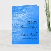 Minimalistisch Beach Azsure Blue Wedlet Booklet Programm (Vorderseite)